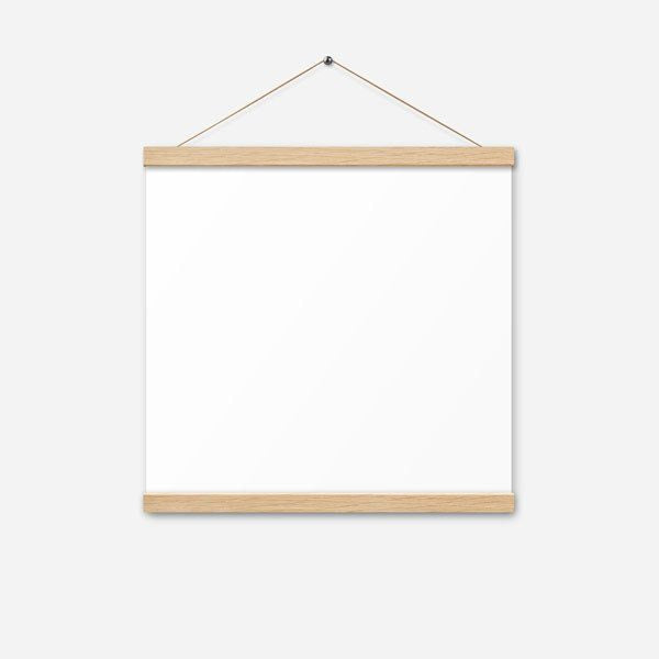 Poster with wooden hanger · blank