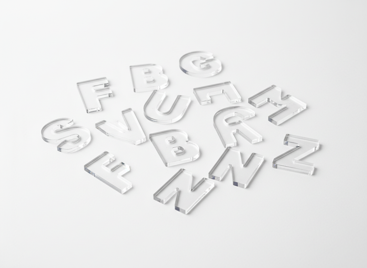 Laser-cut acrylic letters · blank