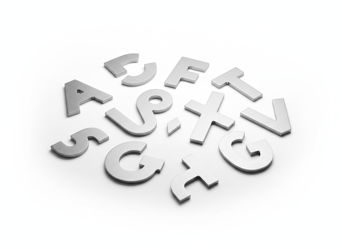 Stainless steel letters · blank