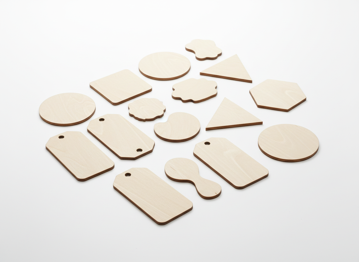 Laser-cut wooden shapes · blank