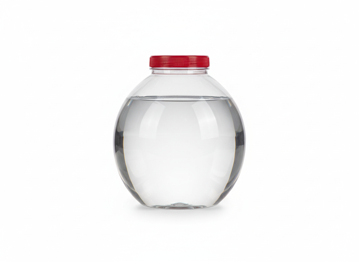 Clear red cap litre plastic round jar · Clear With Red Cap · 3 Litre