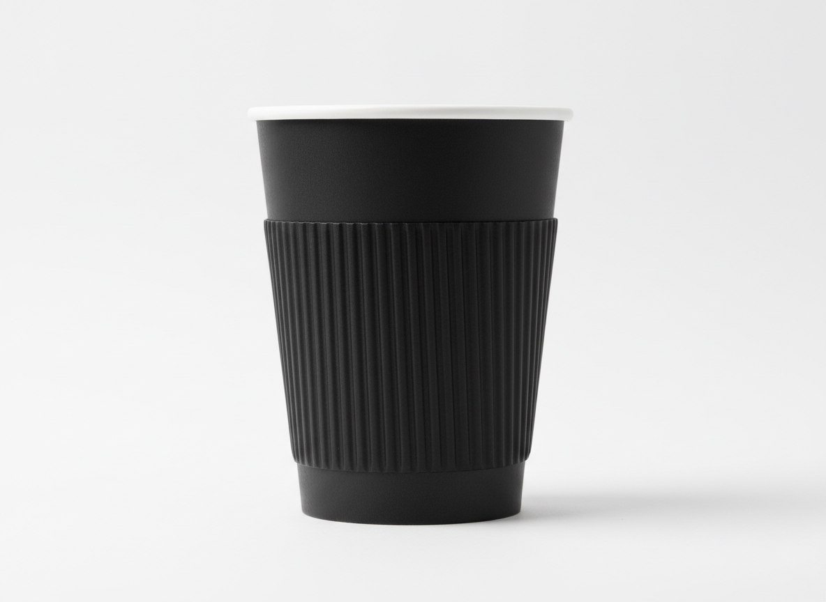 Black double wall paper cup · Black 12 oz (Double Wall)