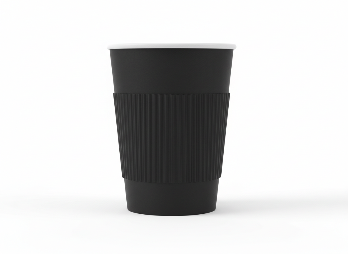 Black double wall paper cup · Black 8 oz (Double Wall)
