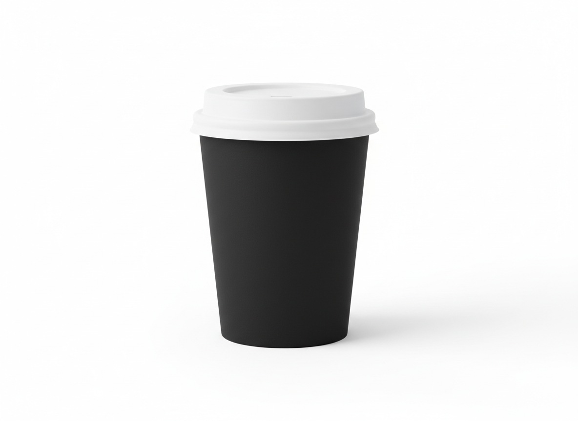 Double wall black white rotating stopper paper cup