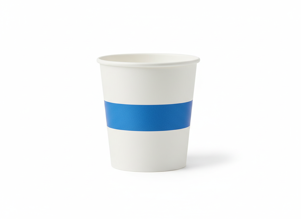Kuwait white blue paper cup