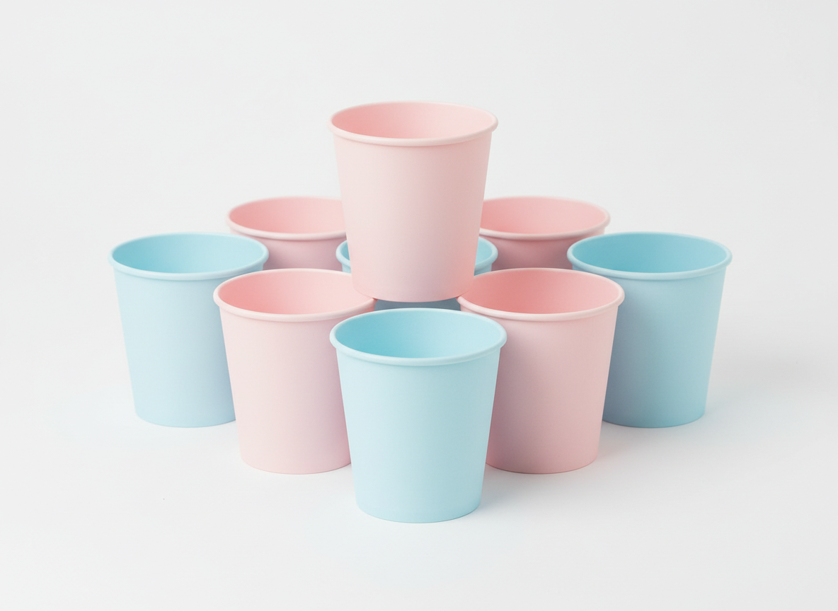 Design12 light pastel pink & light blue paper cup
