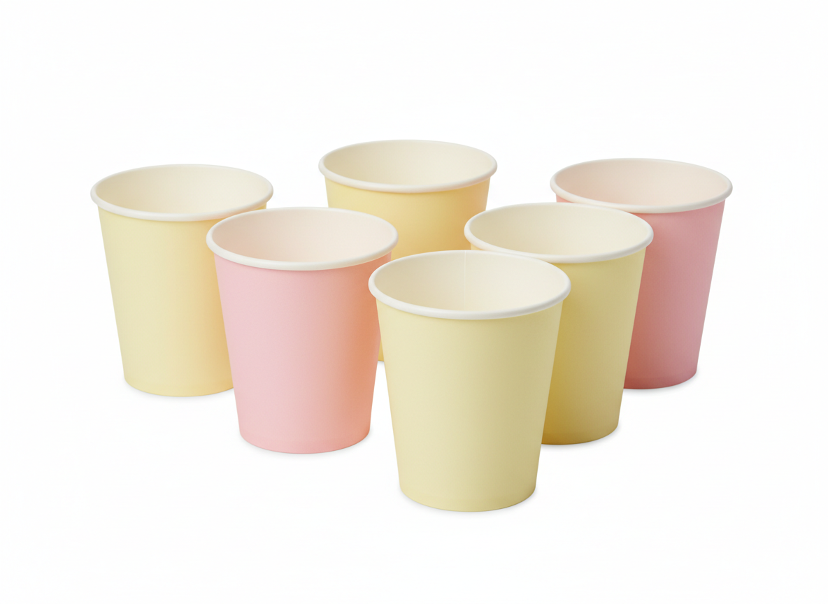 Design13 light yellow pink paper cup