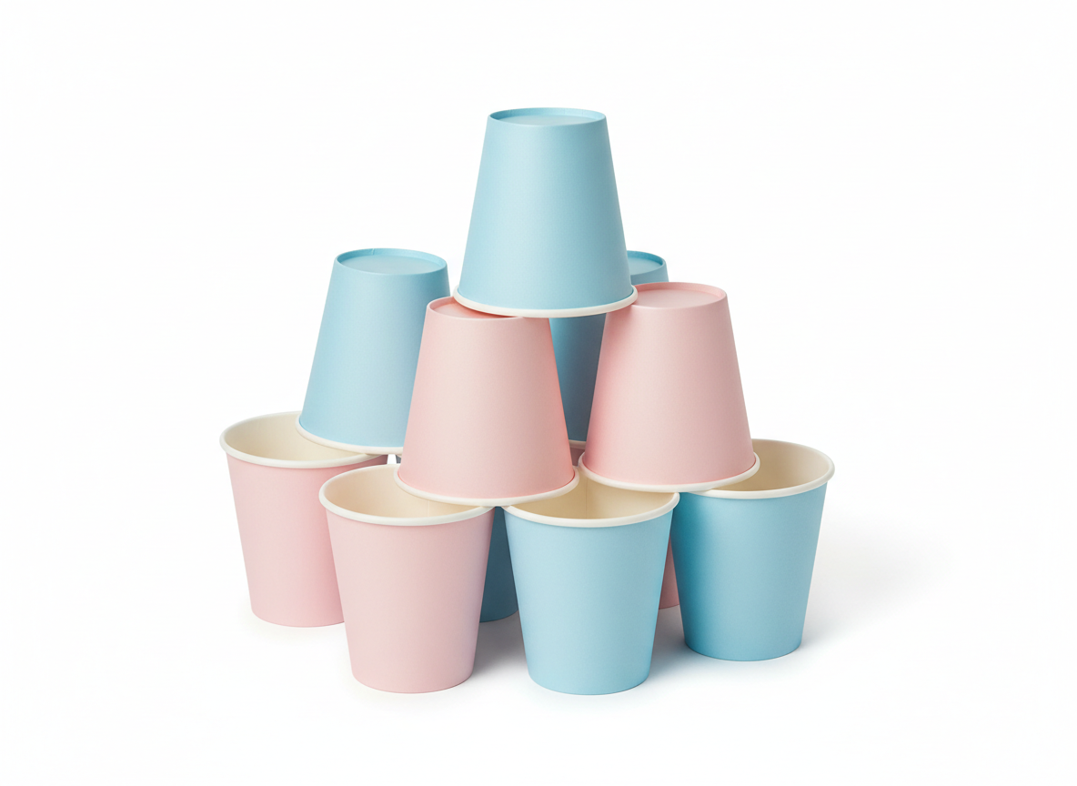 Design2 light pink blue paper cup