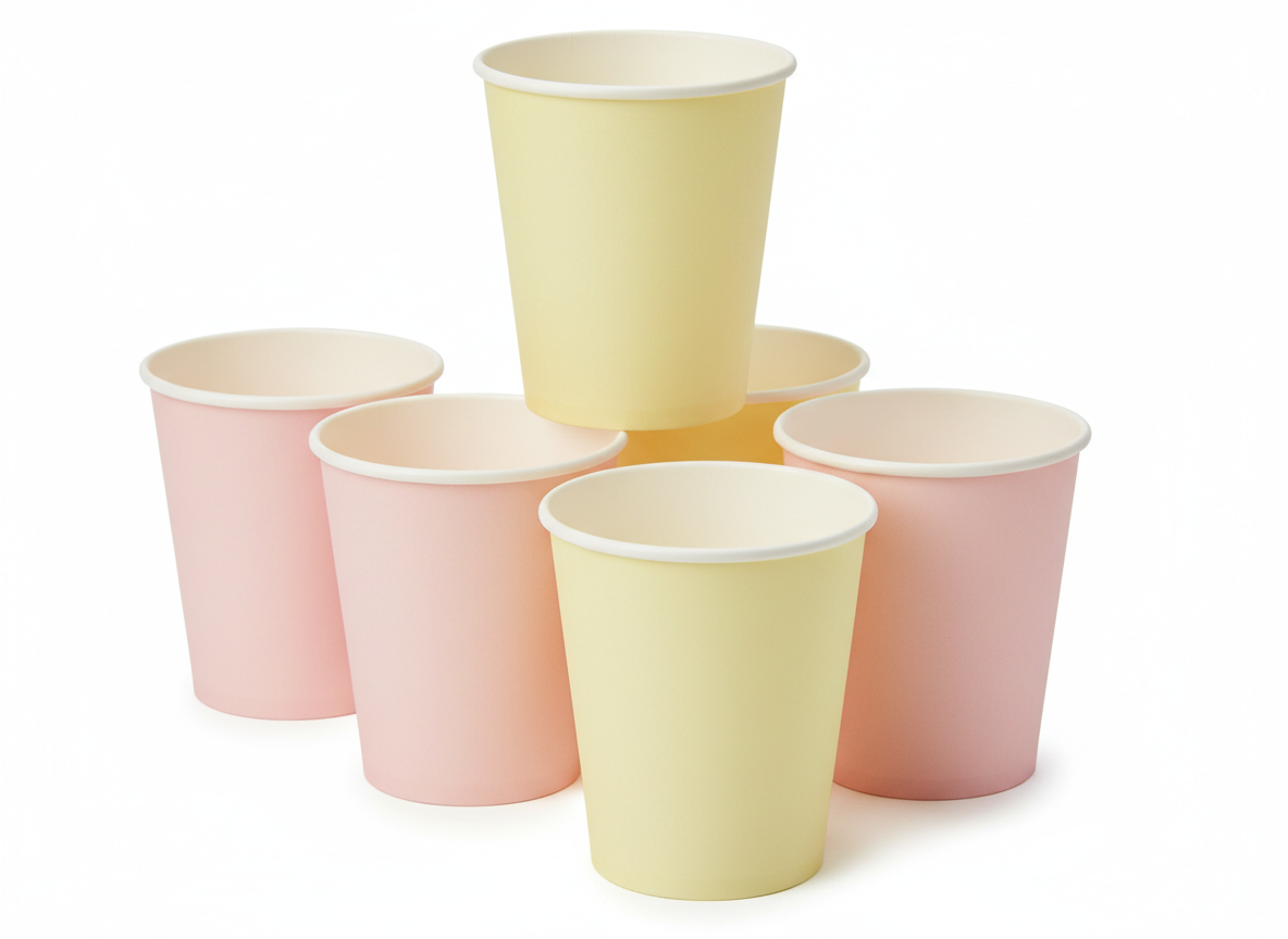 Design4 light yellow pink paper cup
