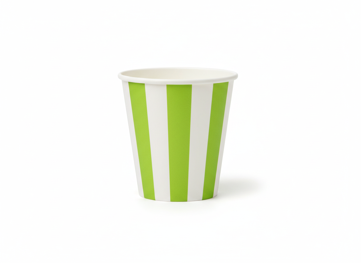 Party green & white paper cup