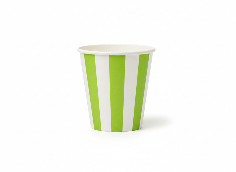 Party green & white paper cup