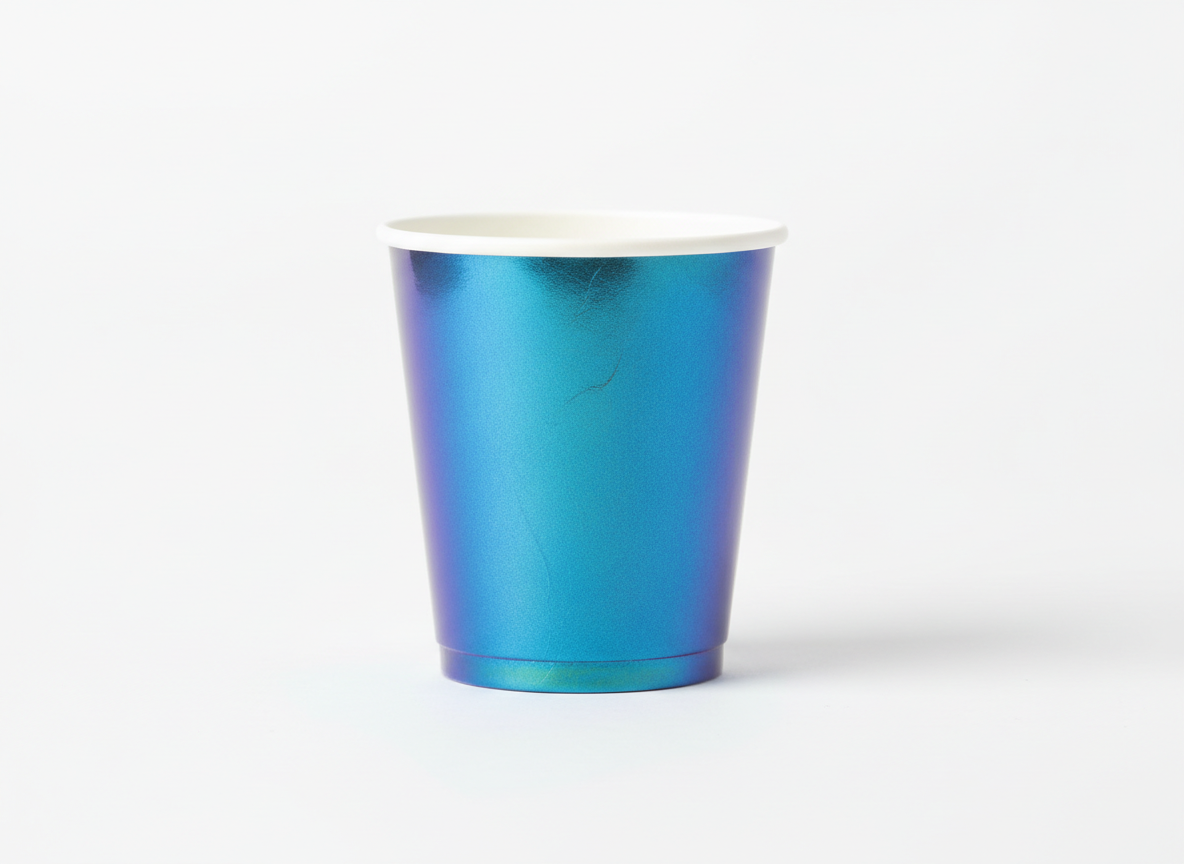 Party blue iridescent paper cup