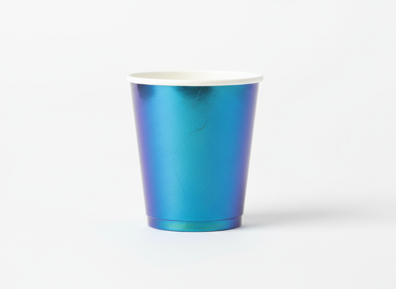Party blue iridescent paper cup