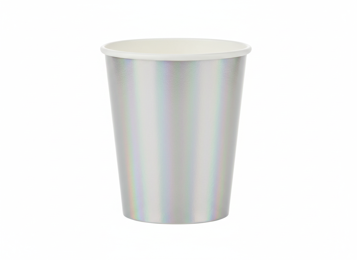 Party silver iridescent paper cup