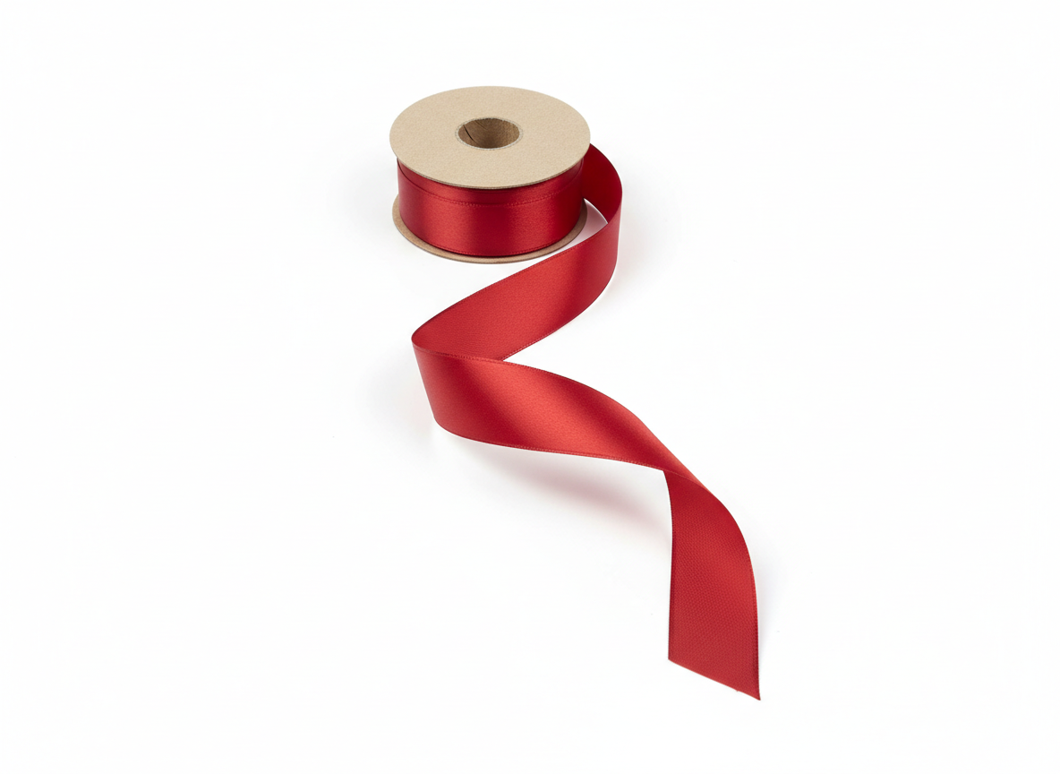 Red satin ribbon · Red · 2.5 cm