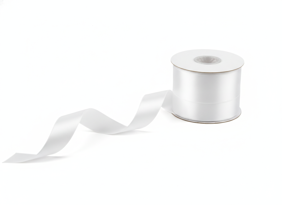 White satin ribbon · White · 1.5 cm