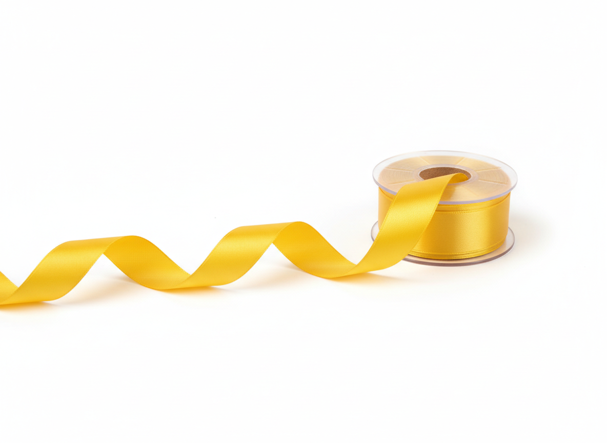 Yellow satin ribbon · Yellow · 137 × 2.5 cm
