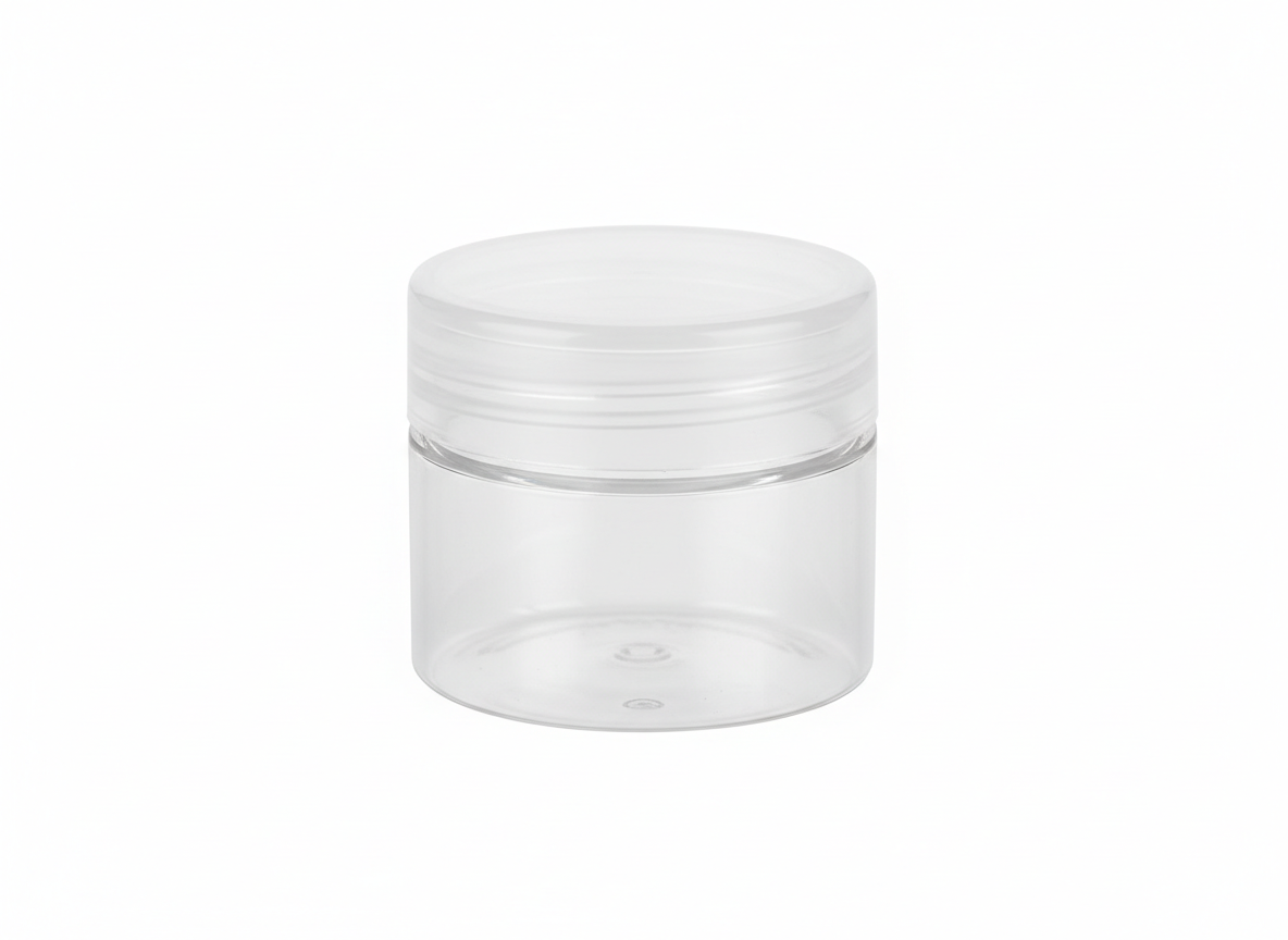 Clear clear lid plastic jar