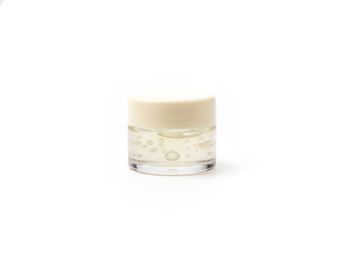 Clear cream yellow lid plastic jar