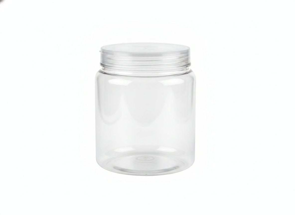 Wide clear clear lid plastic jar · Wide clear 750 ml (clear lid)