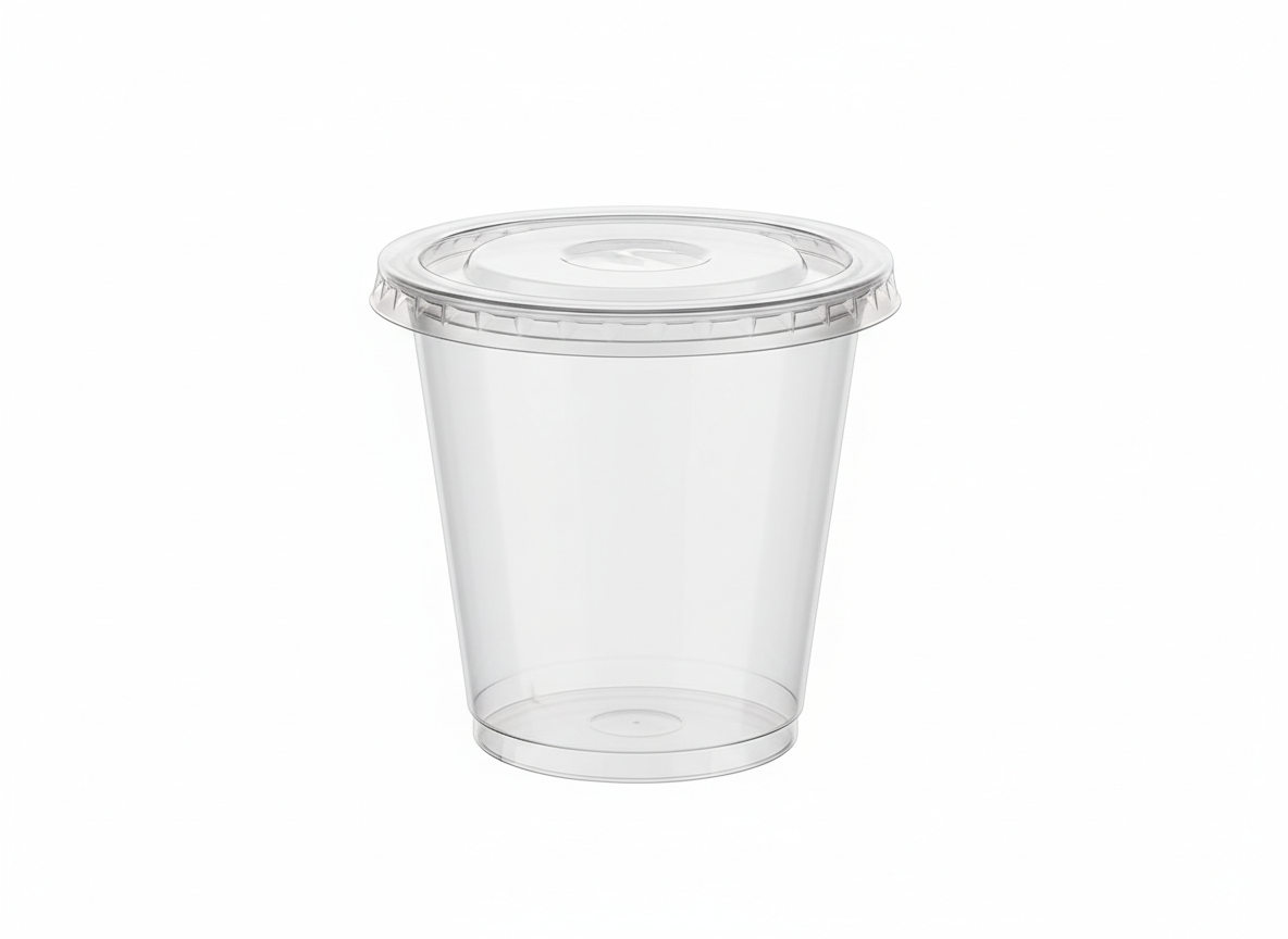 Clear parfait flat dome lid cup