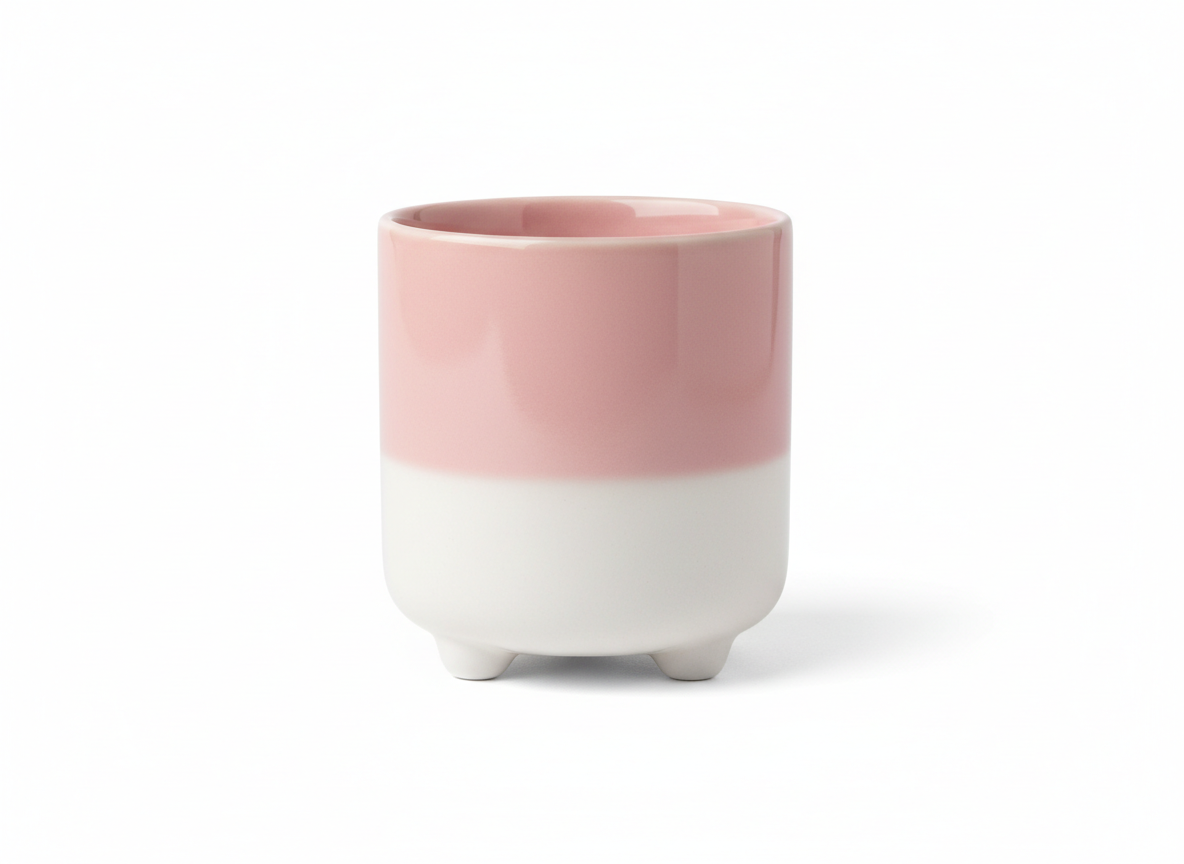 Cute foot ceramic white & pink cup