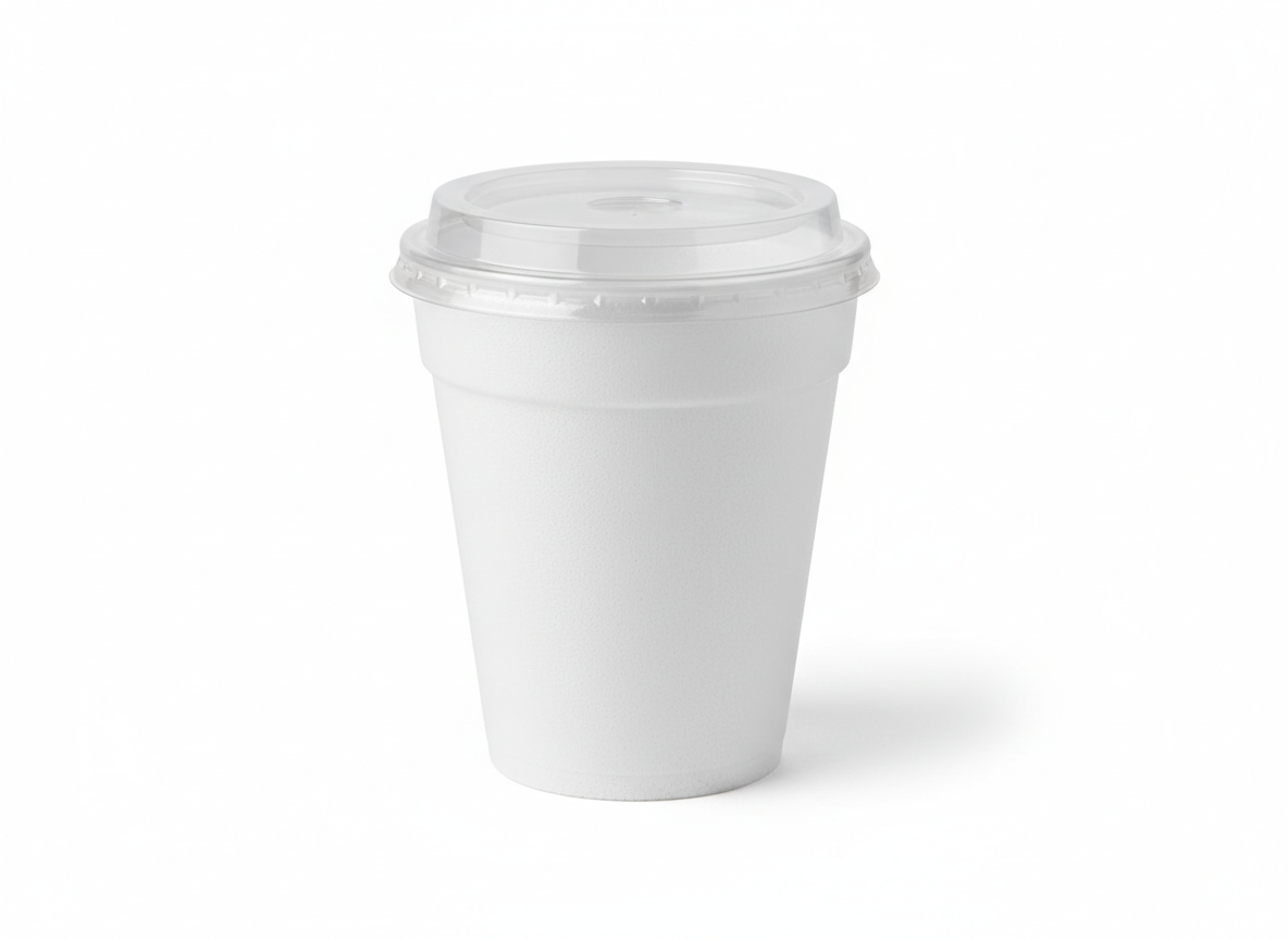 Foam cups plastic lid cup