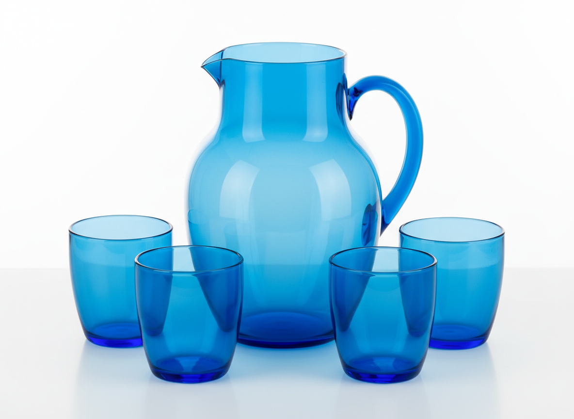 Cup jugs · Glass Blue Jug With Cups