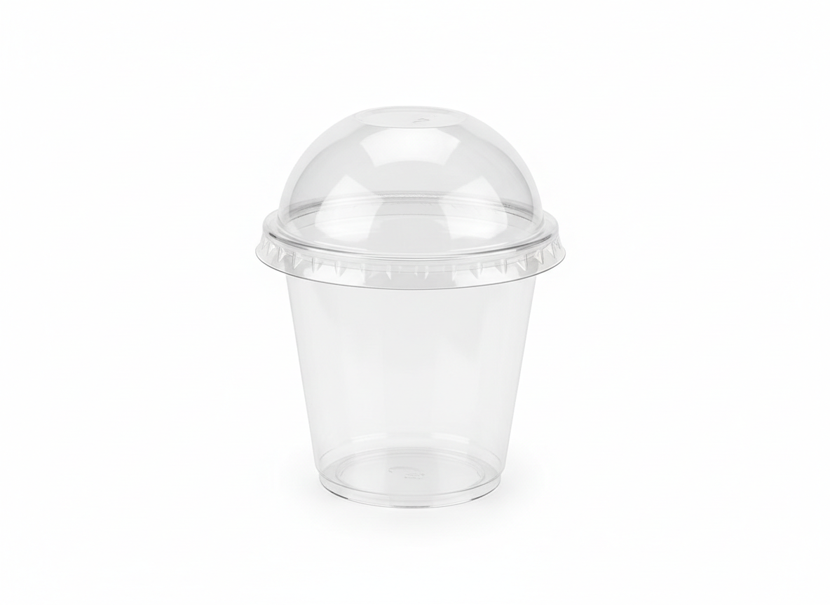 Plastic dessert cover cup · Plastic Dessert With Cover · 4 oz