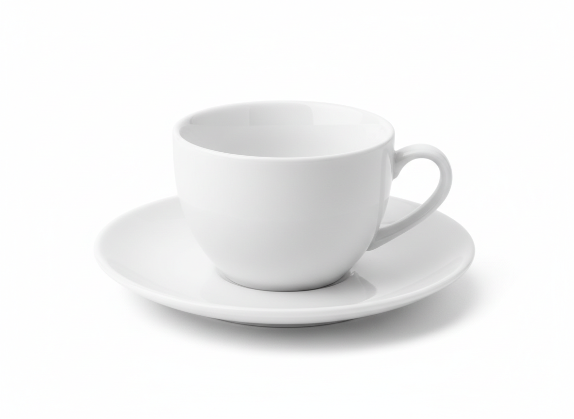 Porcelain tea saucer white cup