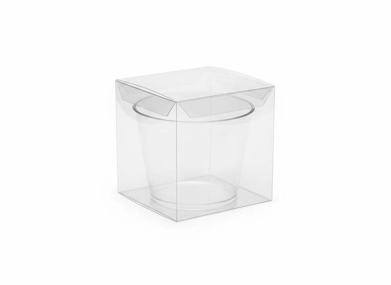 Round in a clear box cup