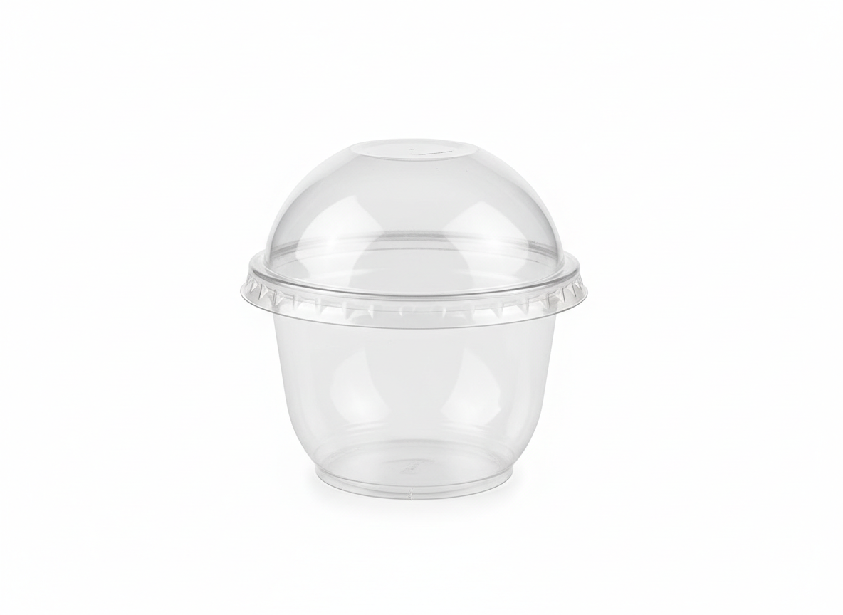 Round plastic dessert dome lid cup