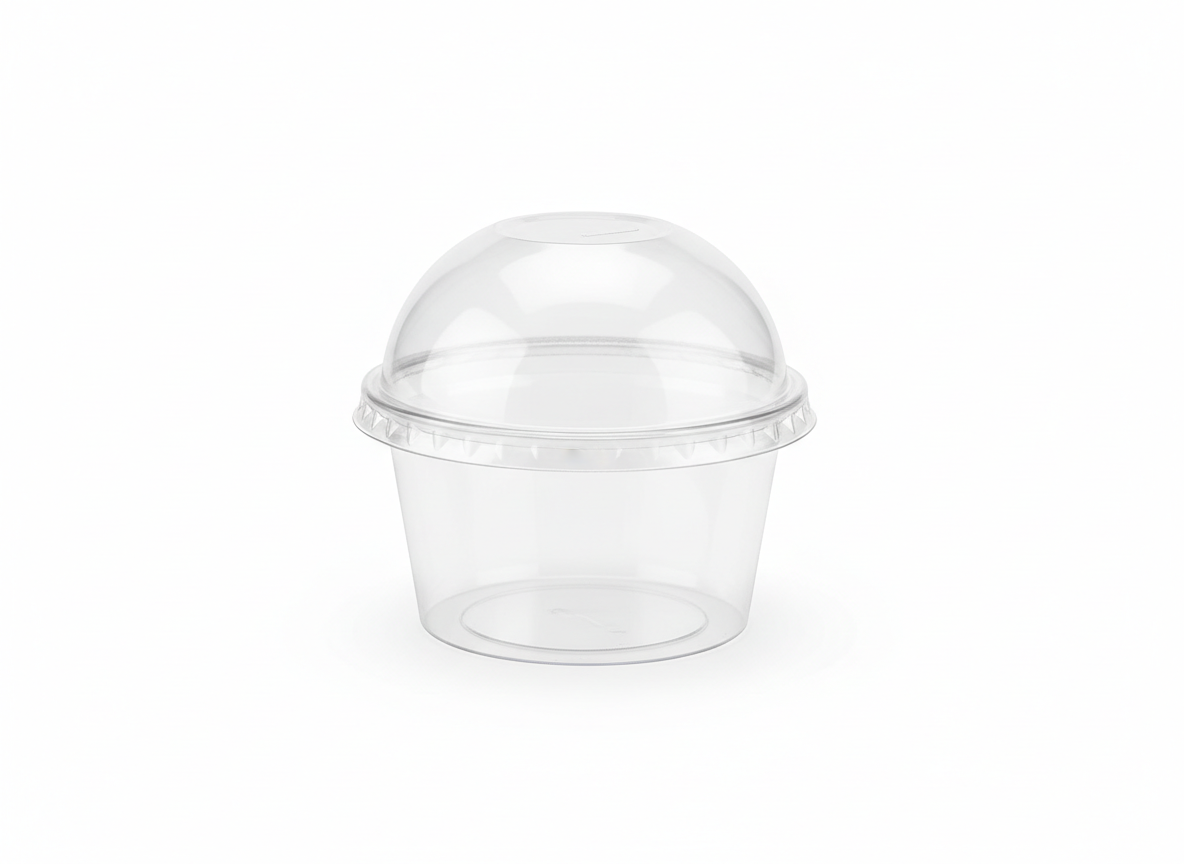 Round plastic dessert dome lid cup · Round Plastic Dessert With Dome Lid · 165ml