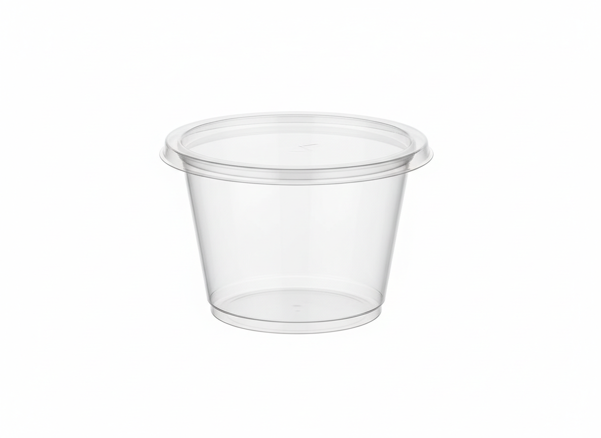 Round plastic dessert flat lid cup