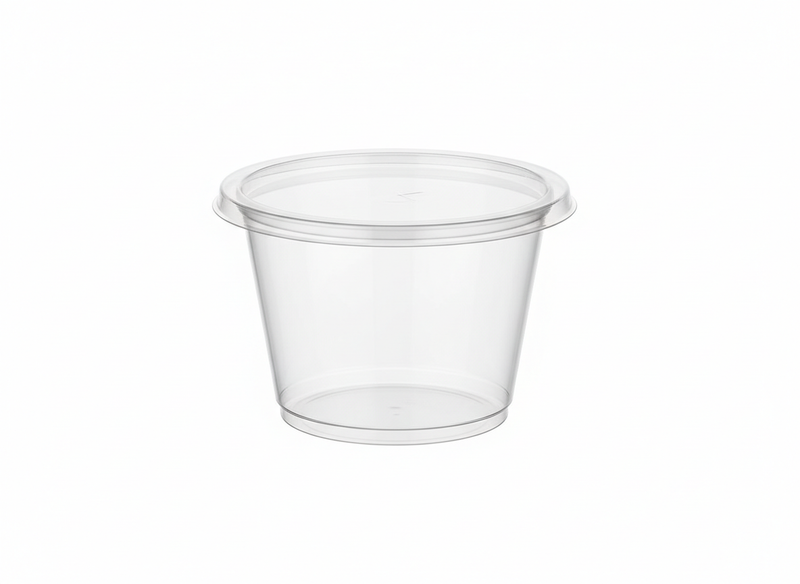 Round plastic dessert flat lid cup