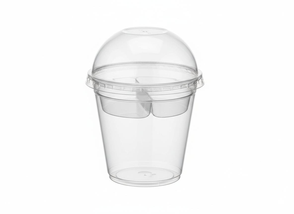 Snack dome lid inner tray cup