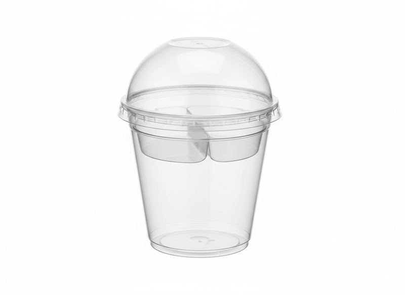 Snack dome lid inner tray cup