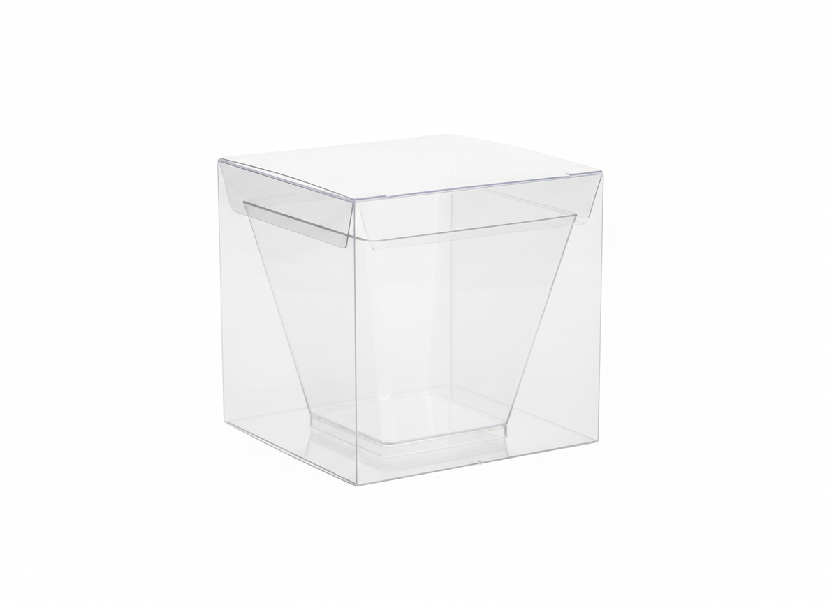 Square in a clear box cup
