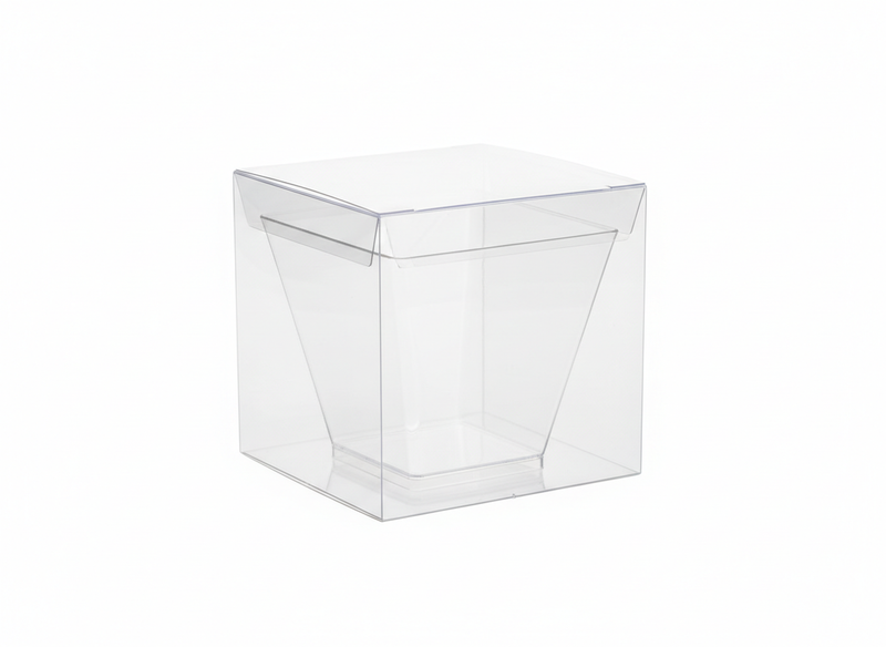 Square in a clear box cup