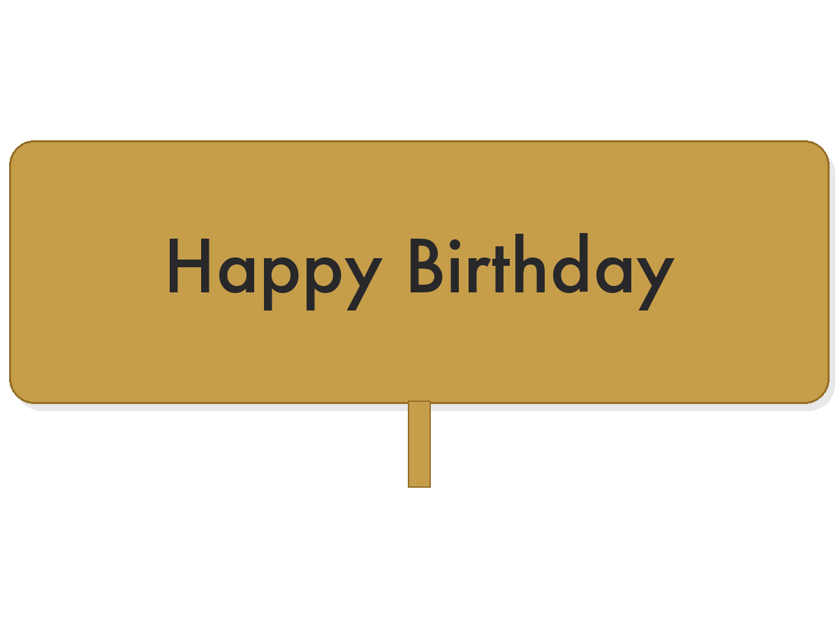 Gold happy birthday acrylic topper