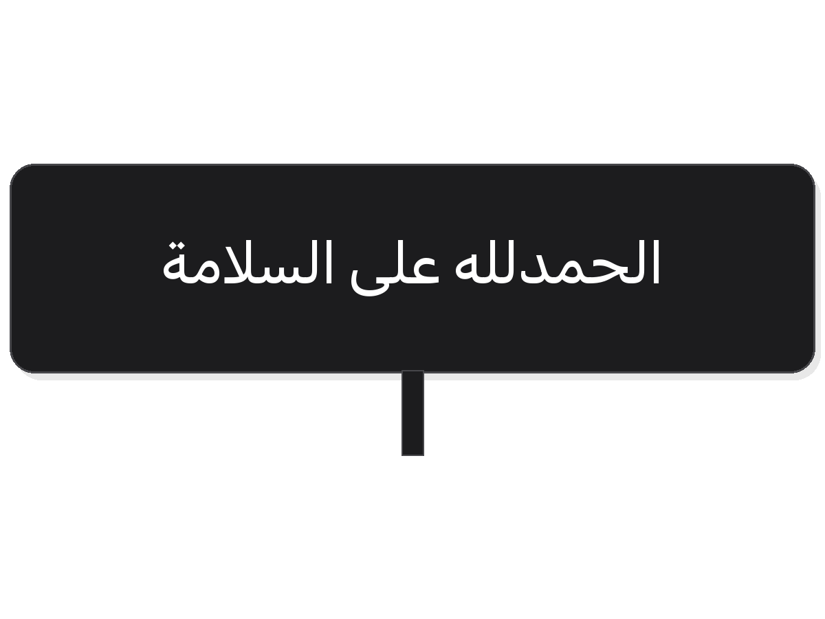 Round black الحمدلله على السلامة acrylic topper
