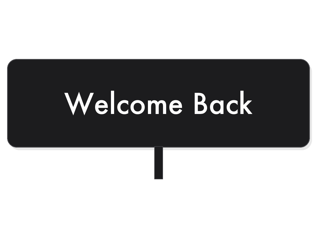 Welcome back black acrylic topper