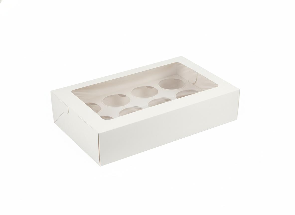 White cupcake box cups · (12 · White