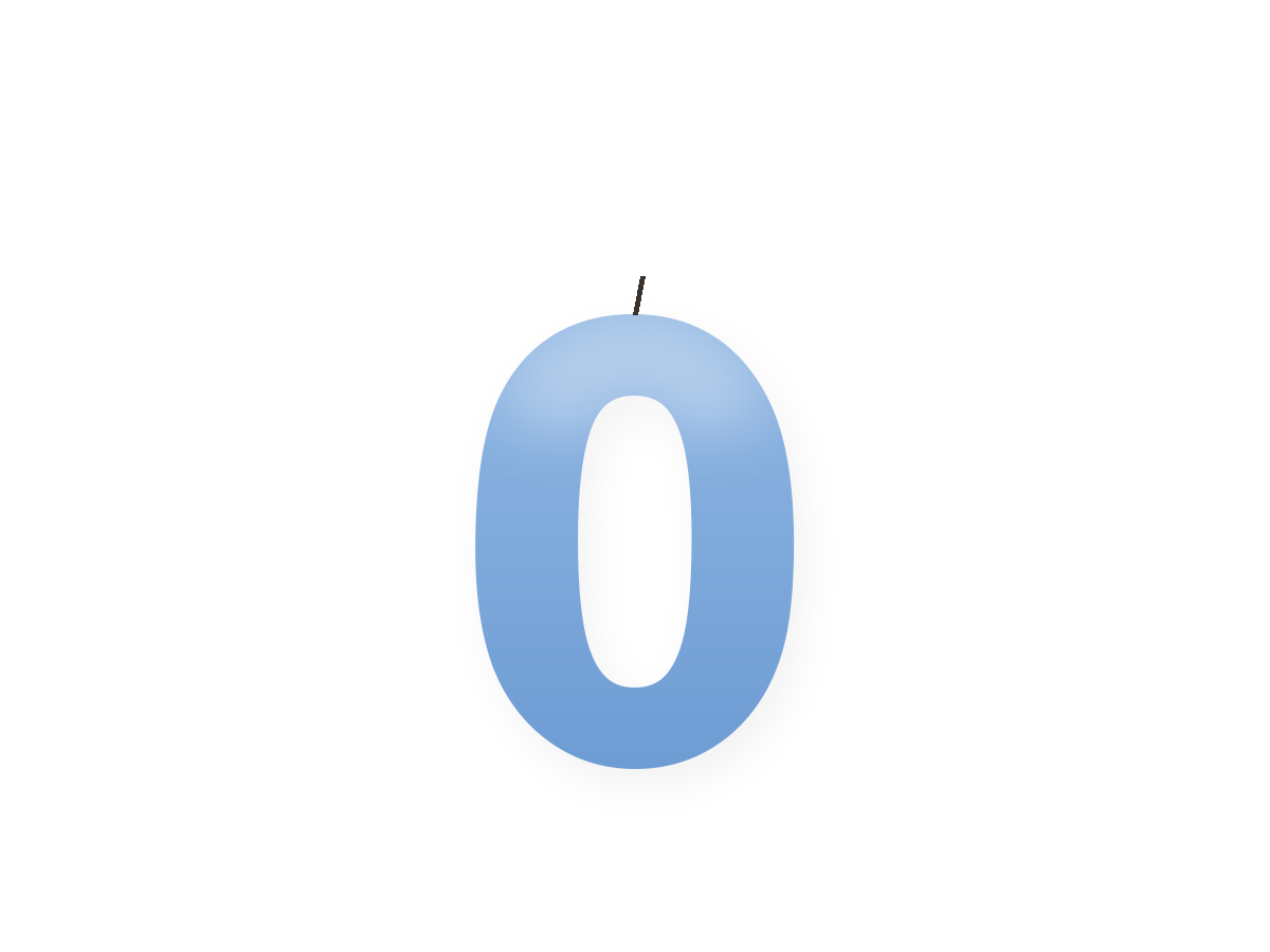 Blue number birthday candle