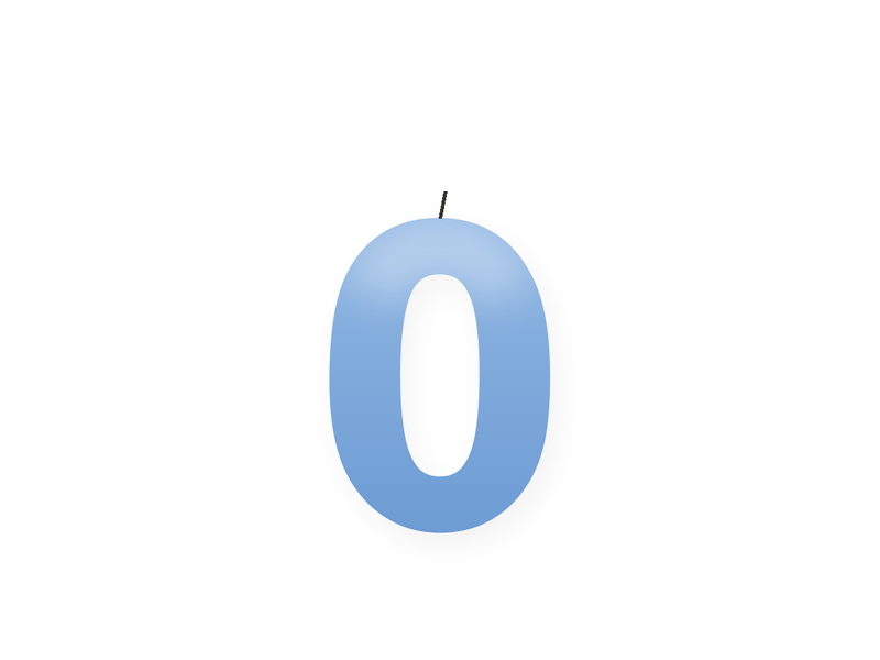 Blue number birthday candle