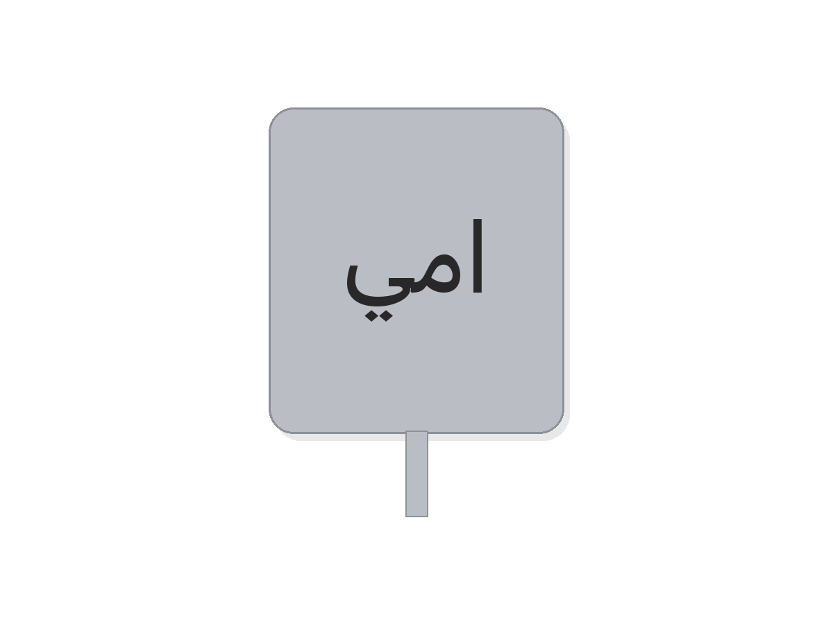 Silver امي acrylic topper