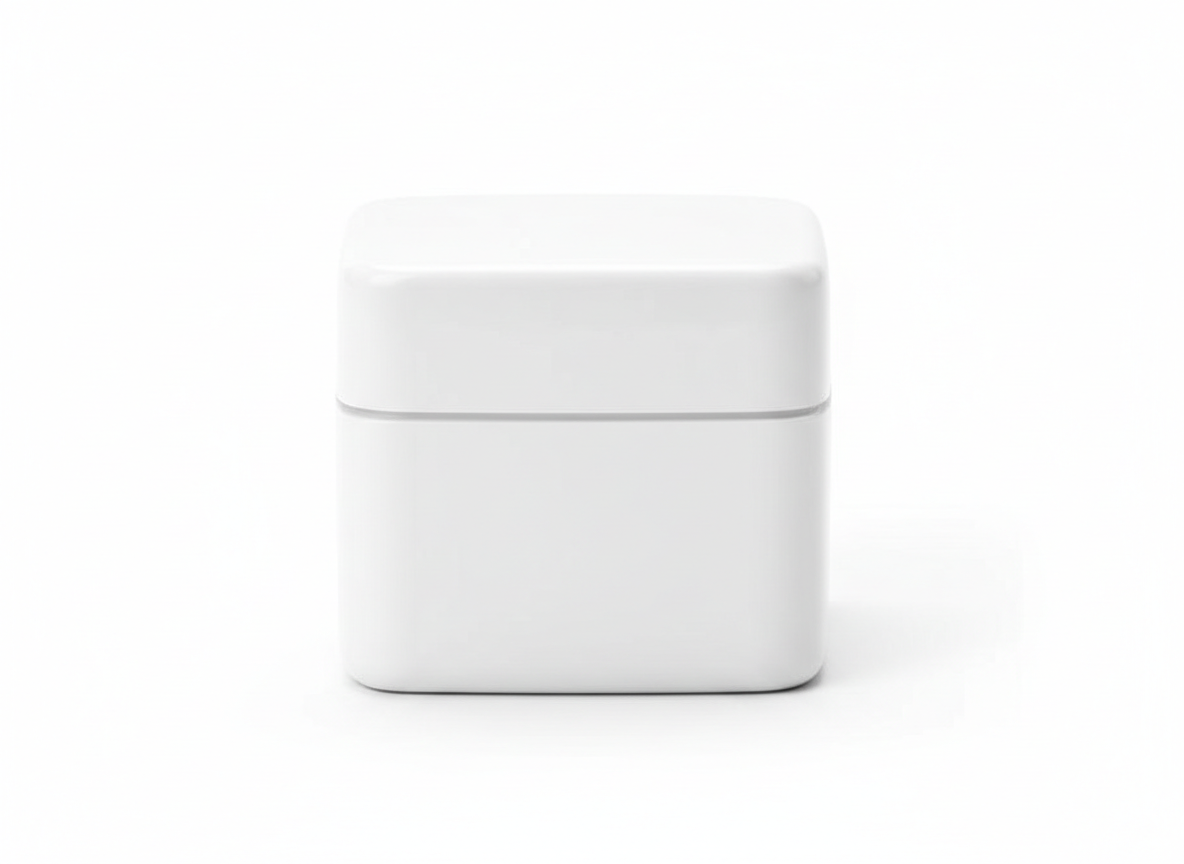 White square plastic lotion jar · All White Square · 30 grams