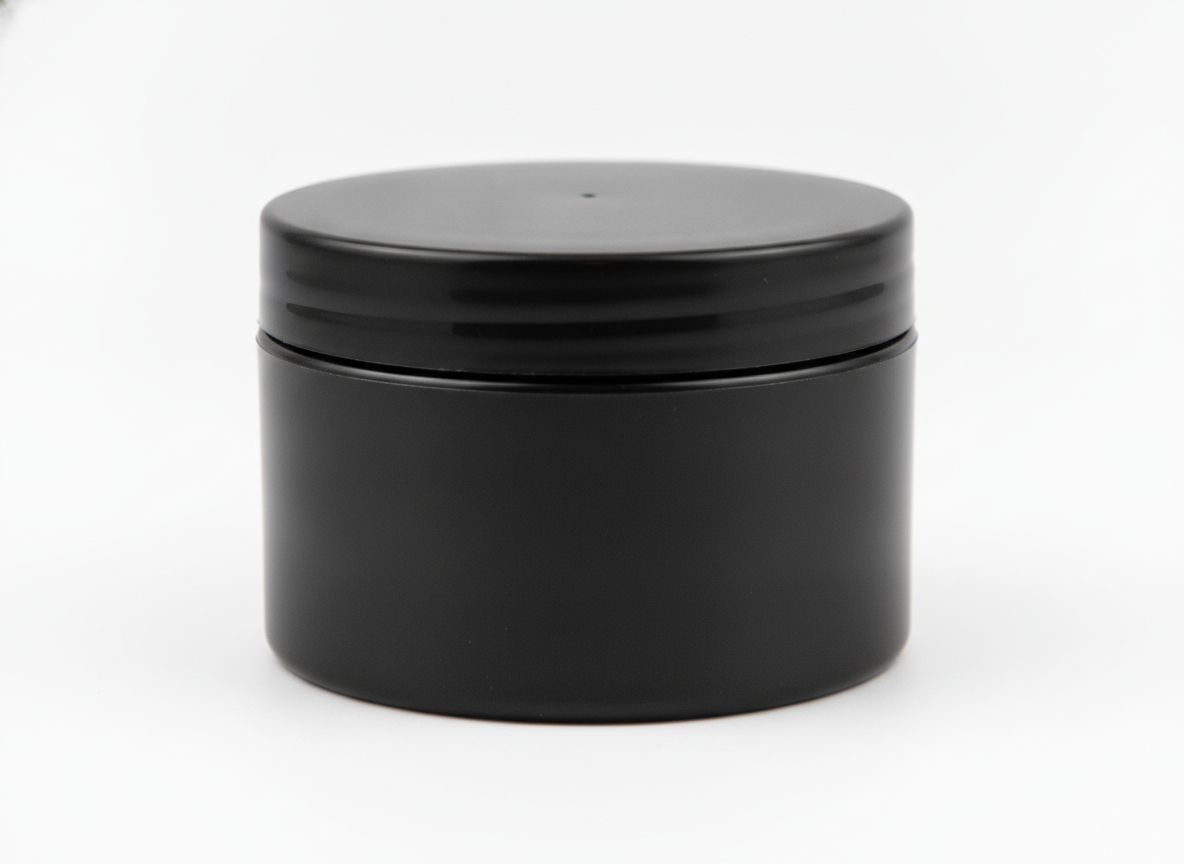 Black plastic lotion jar · Black · 160 ml
