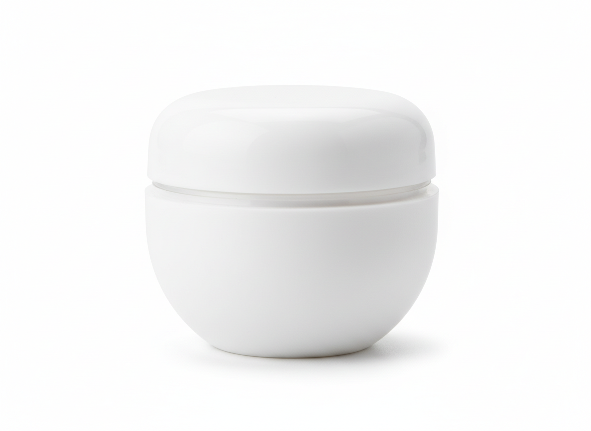 Matte white inner lid plastic lotion jar · Matte White Inner Lid · 30 grams