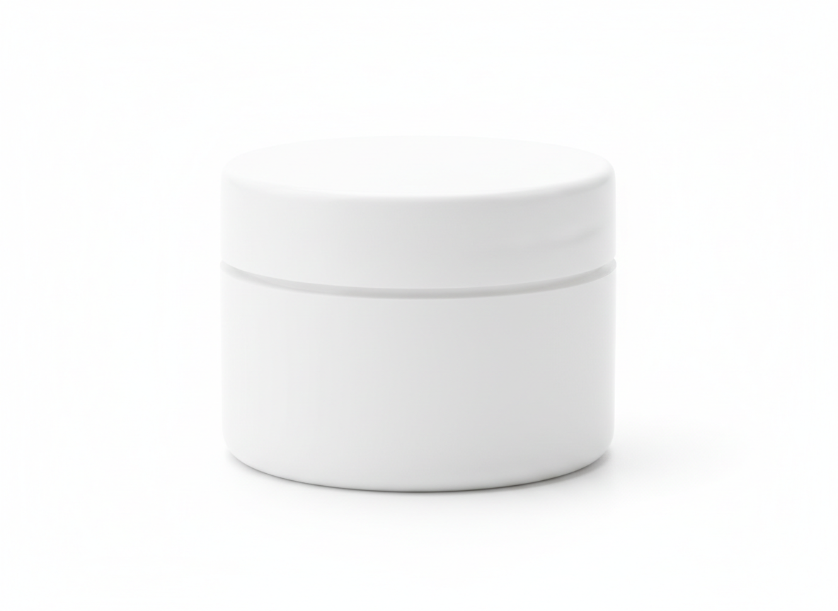 Matte white inner lid plastic lotion jar · Matte White Inner Lid · 50 grams